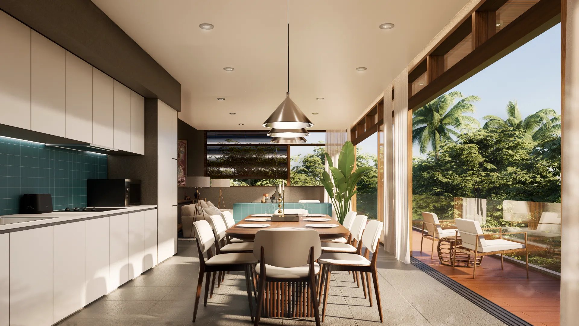 Pahili Loft Lamai — kitchen and dining terrace